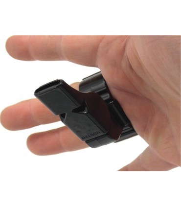 Fischietto in plastica nera con supporto per dita