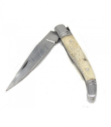 Coltello modello francese manico in osso chiaro lama 7,5 cm