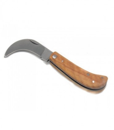 Coltello roncola manico in legno lama 7 cm