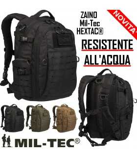 Zaino Incursore Militare Nero HEXTAC® by Miltec impermeabile sistema molle
