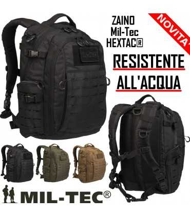 Zaino Incursore Militare Nero HEXTAC® by Miltec impermeabile sistema molle