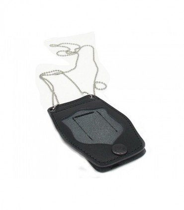 Porta placca Vega cuoio neutro con catenella 1WB09 bis per placca Vega a scudo