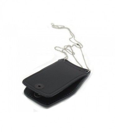 Porta placca Vega cuoio neutro con catenella 1WB09 bis per placca Vega a scudo