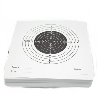 Bersaglio cartoncino bianco 14x14 per tiro a segno
