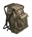 Zaino MILTEC con SEDIA sgabello integrato per caccia pesca outdoor 20 LT Verde o Mimetico