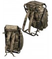Zaino MILTEC con SEDIA sgabello integrato per caccia pesca outdoor 20 LT Verde o Mimetico