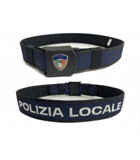 RFX1PL - Cinturone rifrangente con ricamo POLIZIA LOCALE fibbia in tecnopolimero e logo PEGASO