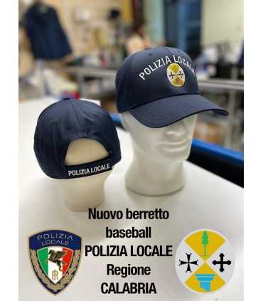 Nuovo cappello in cotone tipo baseball POLIZIA LOCALE con ricamo Regione Calabria berretto