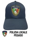 Nuovo cappello in cotone tipo baseball POLIZIA LOCALE con ricamo logo PEGASO berrettino