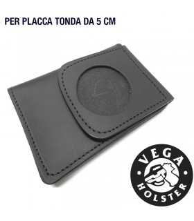 Portafoglio portaplacca tondo vuoto per placca tonda da cm 5 Vega Holster