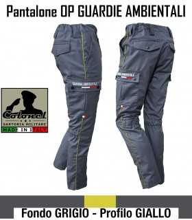 Pantalone operativo Grigio con profili Gialli Guardie Ambientali Zoofile Ecozoofile Pantaloni operativi mimetici