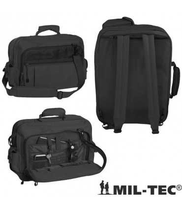Zaino borsa a tracolla AVIATOR convertibile MILTEC PORTA COMPUTER Notebook NERA