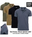 Polo tattica militare QUICK DRY in tessuto elastico con velcro e porta penne