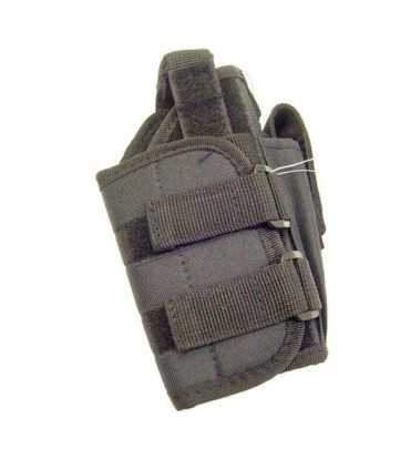 HOLSTER WITH HOOK SPRINGS SYSTEM AND TROUGH UNIVERSAL ADJUSTABLE BELT