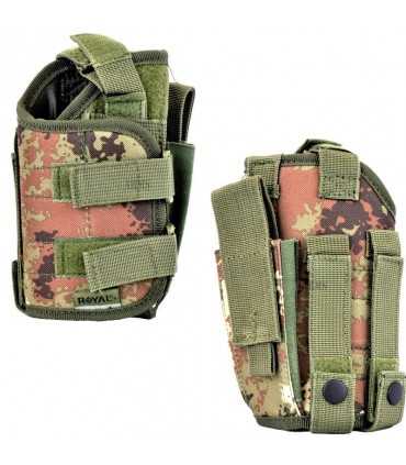 HOLSTER WITH HOOK SPRINGS SYSTEM AND TROUGH UNIVERSAL ADJUSTABLE BELT