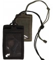 Porta BADGE tesserino da collo MIL-TEC NERO o VERDE con tasche multiuso documenti