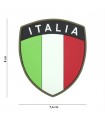 Patch 3d a Scudo Bandiera e scritta ITALIA con bordo verde PVC con Velcro