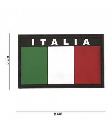 Patch Italia 3D su fondo Nero con bandiera italiana e scritta ITALIA PVC con Velcro