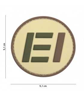 Patch Italia 3D su fondo Bianco ESERCITO ITALIANO EI tricolore PVC con Velcro