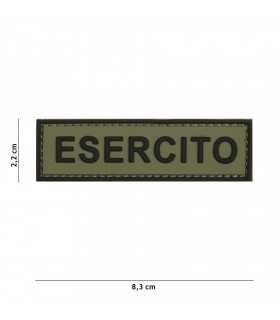 Patch Italia 3D ESERCITO su fondo VERDE ESERCITO ITALIANO EI PVC con Velcro