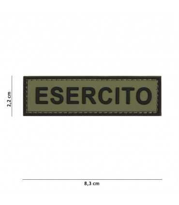 Patch Italia 3D ESERCITO su fondo VERDE ESERCITO ITALIANO EI PVC con Velcro