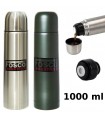 Thermos Militare da Escursionismo Campeggio ACCIAIO INOX FOSCO Tappo ONE TOUCH