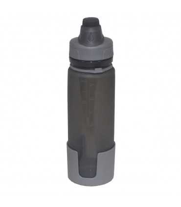 Bottle, foldable, grey, silicone, 0,5 l, BPA free