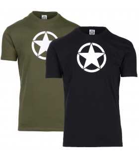 T-SHIRT WITH WHITE STAR available in OD Green or Black Color