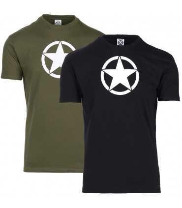 T-SHIRT WITH WHITE STAR available in OD Green or Black Color