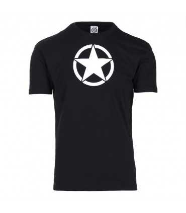 Maglietta a manica corta T-Shirt Nera o Verde con stella militare 100% Cotone