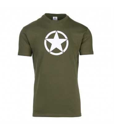 T-SHIRT WITH WHITE STAR available in OD Green or Black Color