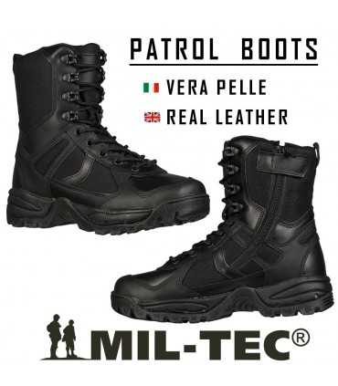 Tactical BLACK ′PATROL′ BOOTS ONE-ZIP for Military and Police