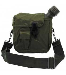 US bottle, 2 qt., angular, with cover, OD green