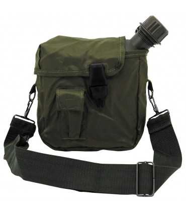 US bottle, 2 qt., angular, with cover, OD green