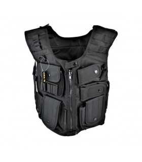 Gilet Corpetto Tattico con fondina NERO Ordinanza Sicurezza Vigilanza Giubbetto