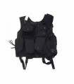 Black cordura tactical vest with holster