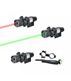 Punto luce laser rosso o verde full metal per slitta weaver per pistola carabina dotato di adattatore