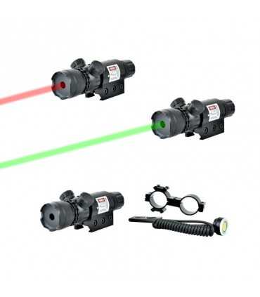 Punto luce laser rosso o verde full metal per slitta weaver per pistola carabina dotato di adattatore