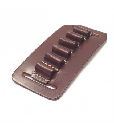 1P11 – Porta colpi in cuoio a strisca da 6 posti per calibro 38 357