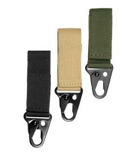 2V25 - Portachiavi con moschettone in metallo da cinturone in cordura