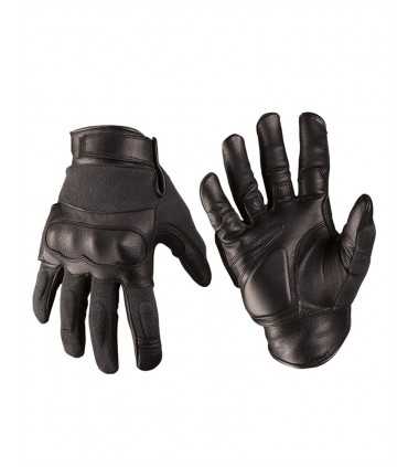 BLACK LEATHER/ARAMIDE TACTICAL GLOVES