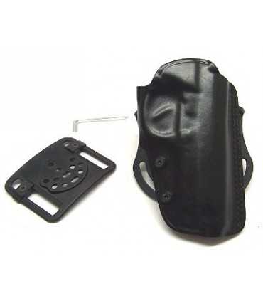 TU1 - Leather belt holster with removable elastic safety catch