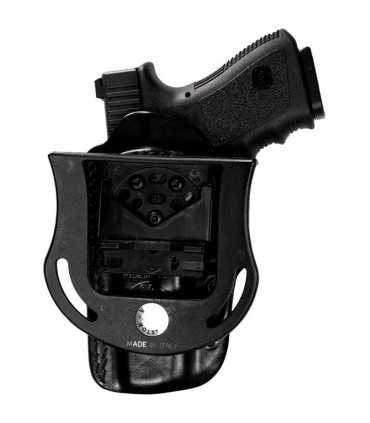 TU1 - Leather belt holster with removable elastic safety catch