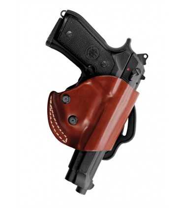 NS1 - Belt leather holster uncovered full barrel with automatic safety system