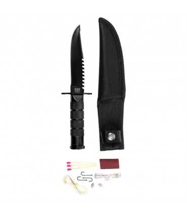 Coltello MILITARE SURVIVAL mini con FODERO ed accessori SOPRAVVIVENZA