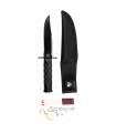 Coltello MILITARE SURVIVAL mini con FODERO ed accessori SOPRAVVIVENZA