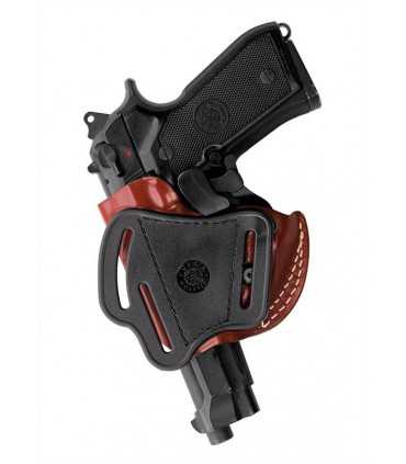 NS1 - Belt leather holster uncovered full barrel with automatic safety system