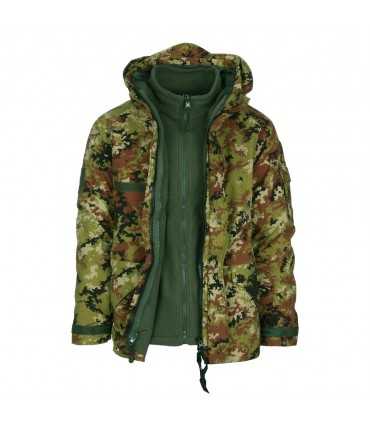 PARKA militare Giubbotto VEGETATO ITALIANO professionale con imbottitura interna in pile staccabile