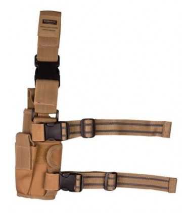 Fondina Cosciale Militare colore Coyote TAN in cordura da coscia Esercito Softair Airsoft