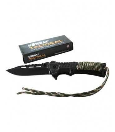 COLTELLO tascabile MILITARE KOMBAT UK KNIFE con manico paracord survival caccia